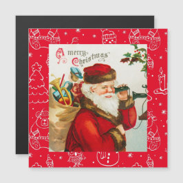 Eine frohe Weihnachts-Vintage Weihnachtskarte Magnetkarte