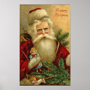 Eine frohe Weihnachts-Weihnachtskarte und eine Pup Poster