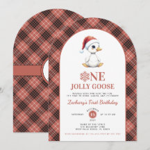Eine fröhliche Gans modernes Weihnachten erster Ge