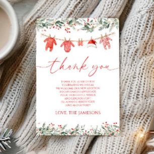 Eine fröhliche kleine Babyparty Weihnachten Babypa Dankeskarte