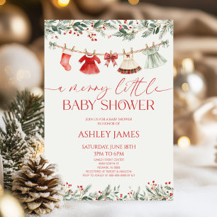 Eine fröhliche kleine Babyparty Weihnachten Babypa Einladung