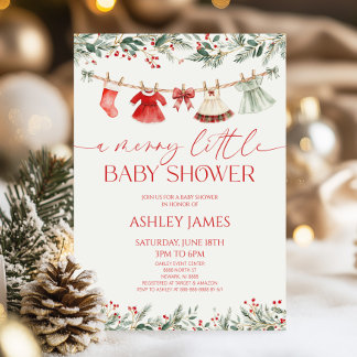 Eine fröhliche kleine Babyparty Weihnachten Babypa Einladung