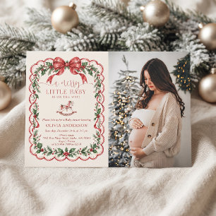 Eine fröhliche kleine Babyparty Weihnachten Babypa Einladung