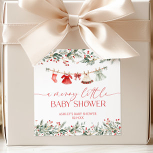Eine fröhliche kleine Babyparty Weihnachten Babypa Quadratischer Aufkleber