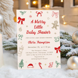 Eine fröhliche kleine Weihnachts-Baby-Party Einladung