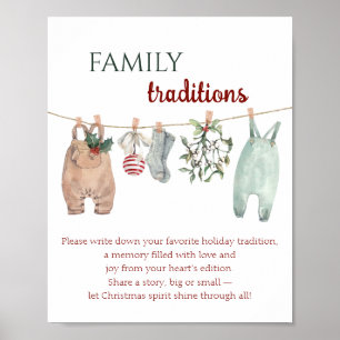 Eine fröhliche kleine Weihnachtskleidung Familien Poster