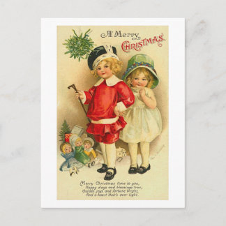 Eine fröhliche Weihnachtskinderkarte Feiertagspostkarte