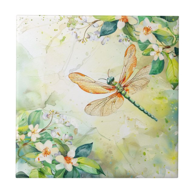 Eine Frühling-Libelle Fliese (Vorderseite)