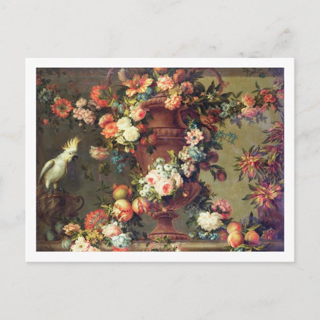 Eine Fülle an Obst und Blume Postkarte (Vorderseite)