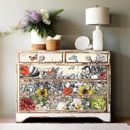 Eine Fülle von Botanischen Schmetterlingsbildern Seidenpapier