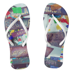 Eine für Erwachsene, weiße Streifen Flip Flops