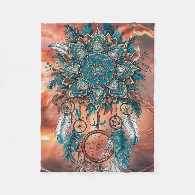 : Eine Fusion von Mandalasen, Feathers und Dreamca Fleecedecke (Vorderseite)