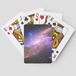 Eine galaktische Lichtshow in Spiralgalaxie Ngc 42 Spielkarten