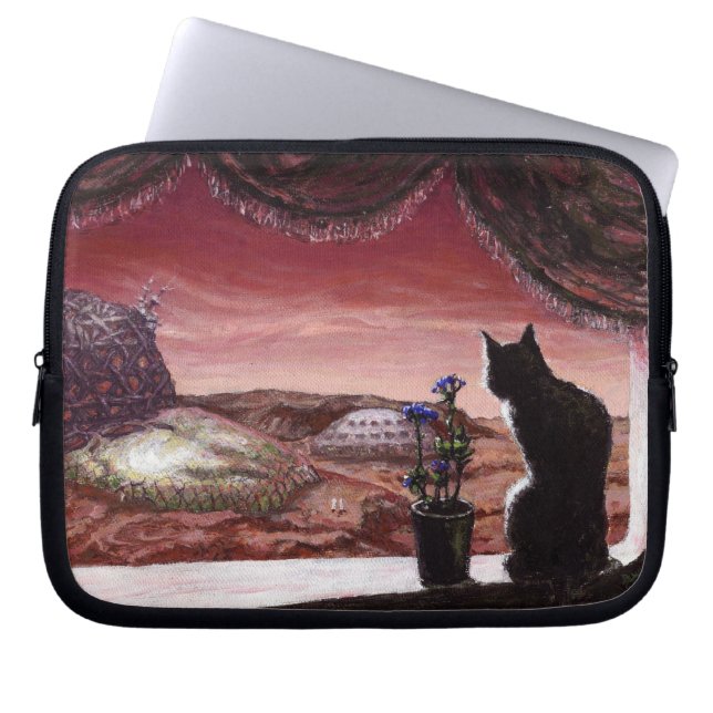 Eine ganz neue Welt - SciFi - Katze auf Mars Laptopschutzhülle (Vorderseite)