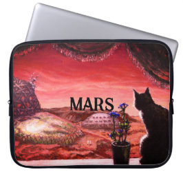Eine ganz neue Welt - SciFi - Katze auf Mars Laptopschutzhülle