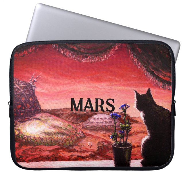 Eine ganz neue Welt - SciFi - Katze auf Mars Laptopschutzhülle (Vorderseite)