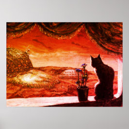 Eine ganz neue Welt - SciFi - Katze auf Mars Poster