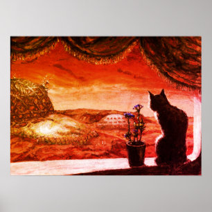 Eine ganz neue Welt - SciFi - Katze auf Mars Poster