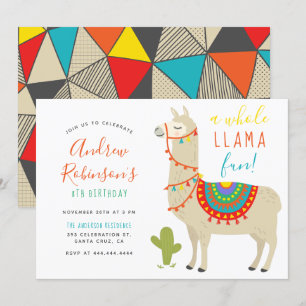 Eine ganze Lama Fun Animal Birthday Party Einladun Einladung