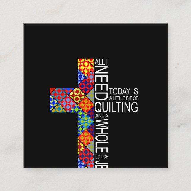 Eine ganze Menge von Jesus und Quilting Sewing Cro Quadratische Visitenkarte (Vorderseite)