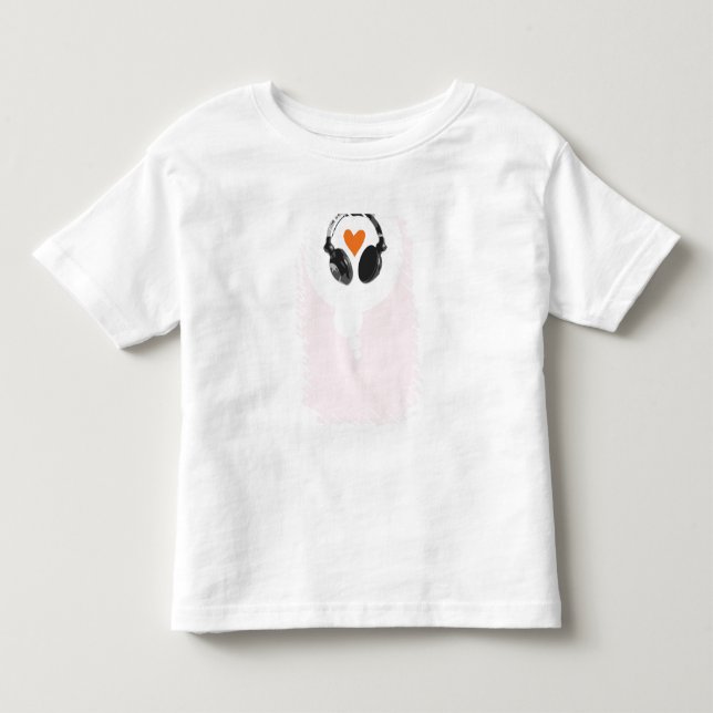 Eine Gedankenblase mit einem Herzen und Kopfhörern Kleinkind T-shirt (Vorderseite)