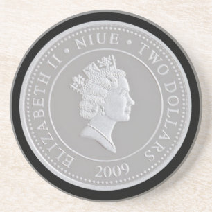 Eine Gedenkmünze aus Silber Untersetzer