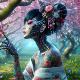 Eine Geisha im Frühlingsgarten Case-Mate iPhone Hülle