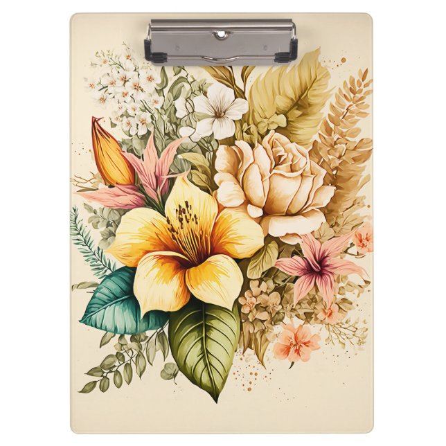Eine gelbe Blume Bouquet für Ihre Valentine Klemmbrett (Vorderseite)