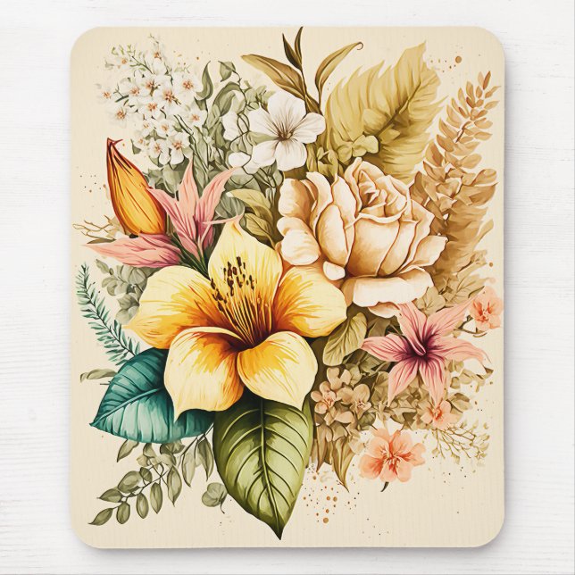 Eine gelbe Blume Bouquet für Ihre Valentine Mousepad (Vorne)