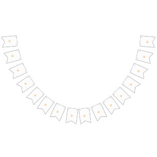 eine gelbe Blume mit Blätter auf weißem Hintergrun Wimpelkette