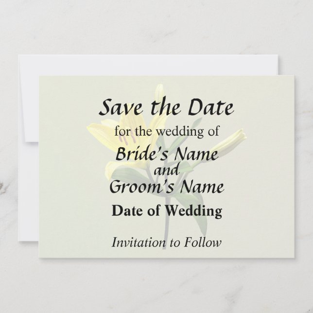 Eine gelbe Lilie Save The Date (Vorderseite)