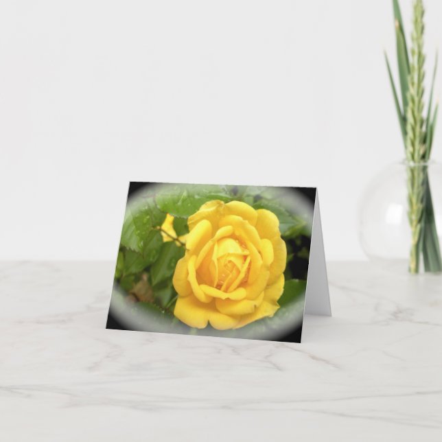 Eine Gelbe Rose ist für Freundschaft Karte (Vorderseite)