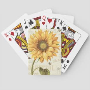 Eine gelbe Sonnenblume Spielkarten
