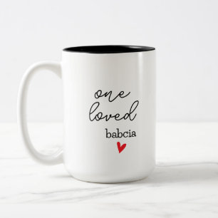 Eine geliebte Babcia Personalisierbares Geschenk Zweifarbige Tasse