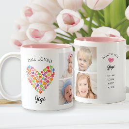 Eine geliebte Gigi Vier-Foto Collage Zweifarbige Tasse