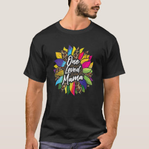 Eine geliebte Mama Leopard farbenfrohe Sonnenblume T-Shirt