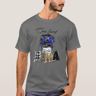Eine geliebte Mama Mama Life Messy Leopard Bun Mot T-Shirt