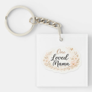 Eine geliebte Mama Soft Floral Mutter Zitat Schlüsselanhänger