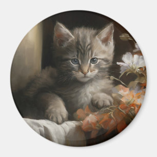 Eine gemütliche Ecke Tabby Kitten Magnet