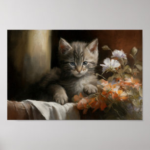 Eine gemütliche Ecke Tabby Kitten Poster