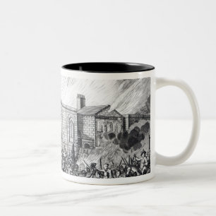 Eine genaue Darstellung des Burning Zweifarbige Tasse