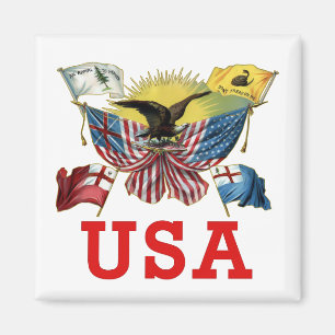 Eine Geschichte der amerikanischer Flaggen auf Magnet
