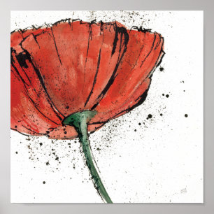 Eine geschlossene Blume auf weißem Hintergrund Poster