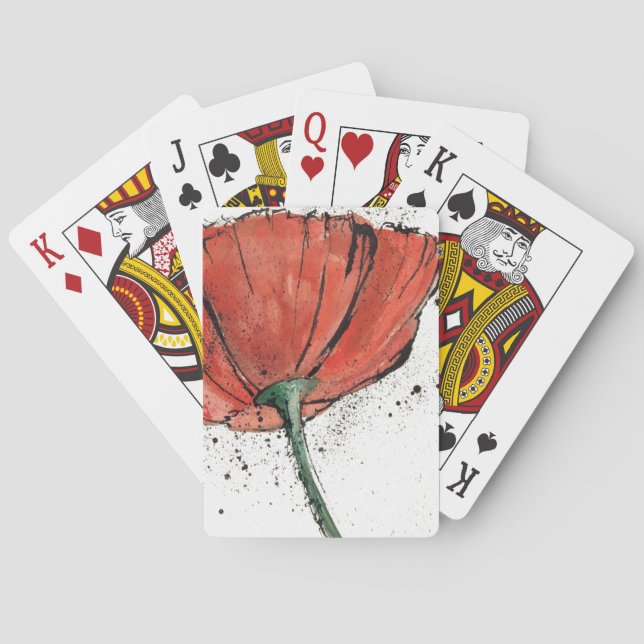 Eine geschlossene Blume auf weißem Hintergrund Spielkarten (Rückseite)