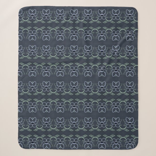 Eine geschwungene Decke in Marineblau Sherpadecke (Vorderseite)