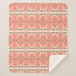 Eine geschwungene Decke in Pfirsich und farbiges S Sherpadecke