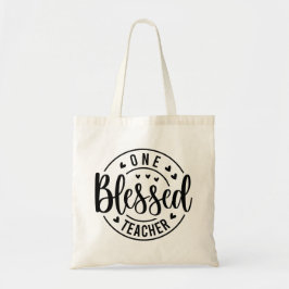Eine gesegnete Lehrerin Typografie Tragetasche