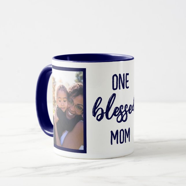 Eine gesegnete Mama | Kundenspezifisches Foto des  Tasse (Vorderseite Links)