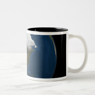 Eine globale Ansicht über Nordamerika Zweifarbige Tasse