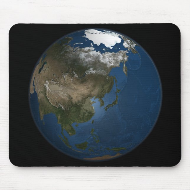 Eine globale Sicht auf Asien mit arktischem Meerei Mousepad (Vorne)